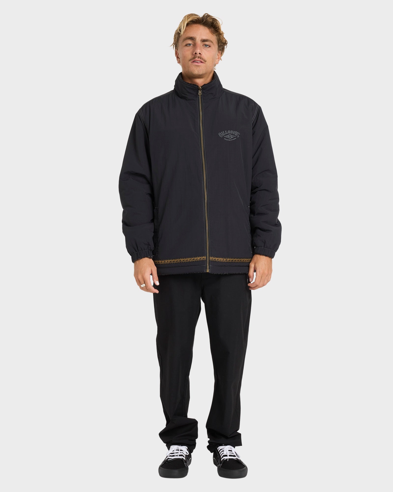 Mens Gnaraloo Reversible Mock Neck Fleece Top