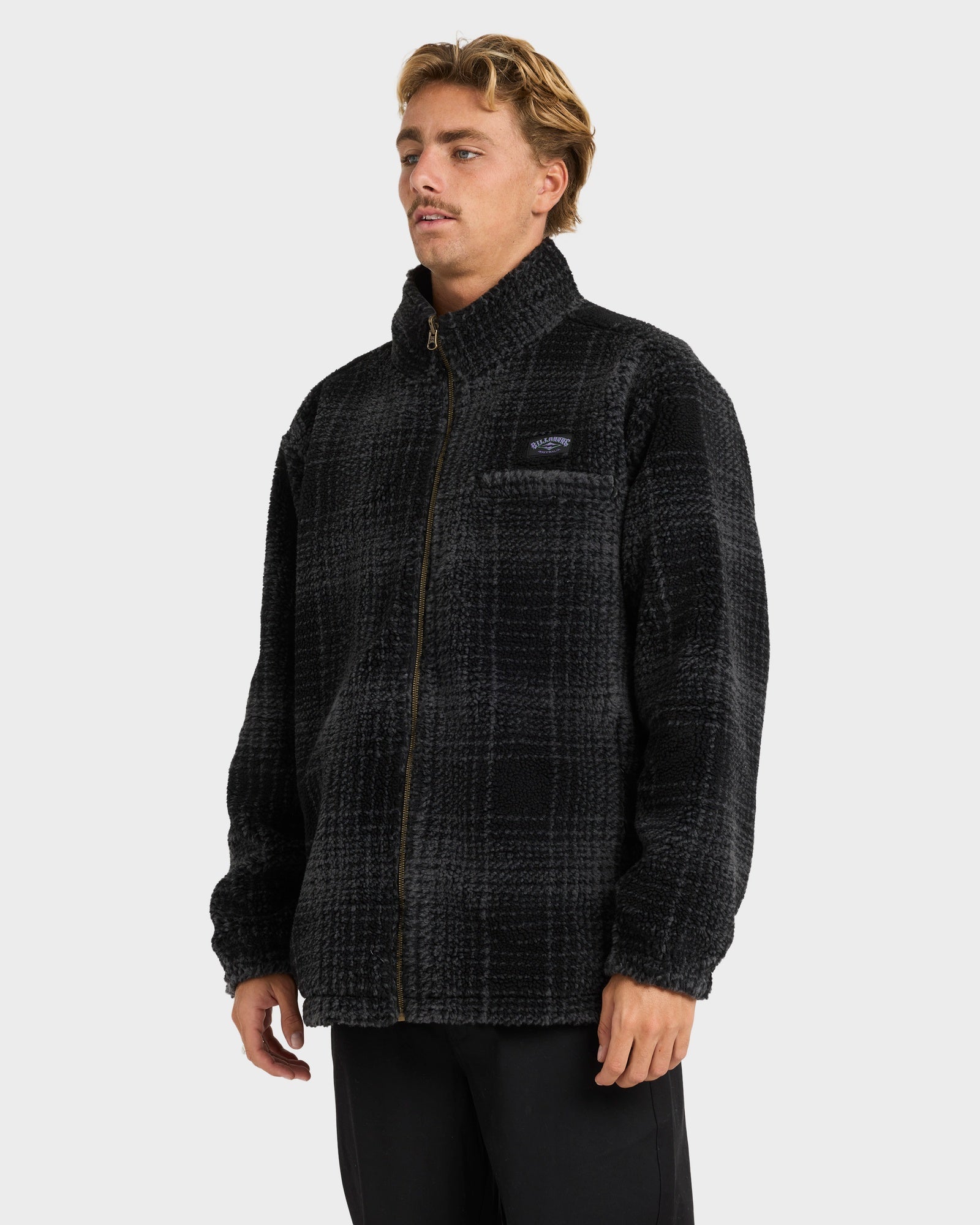 Mens Gnaraloo Reversible Mock Neck Fleece Top