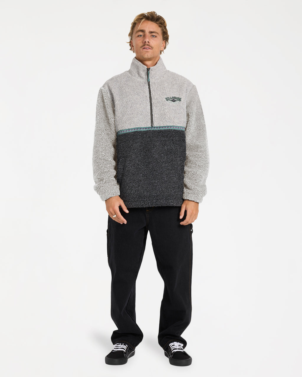 Mens Tombstone Mock Neck Fleece Top