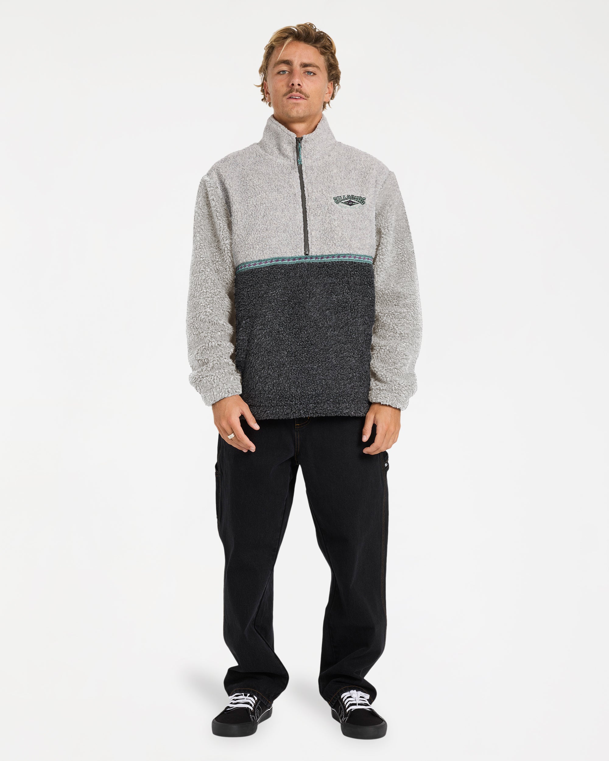 Mens Tombstone Mock Neck Fleece Top