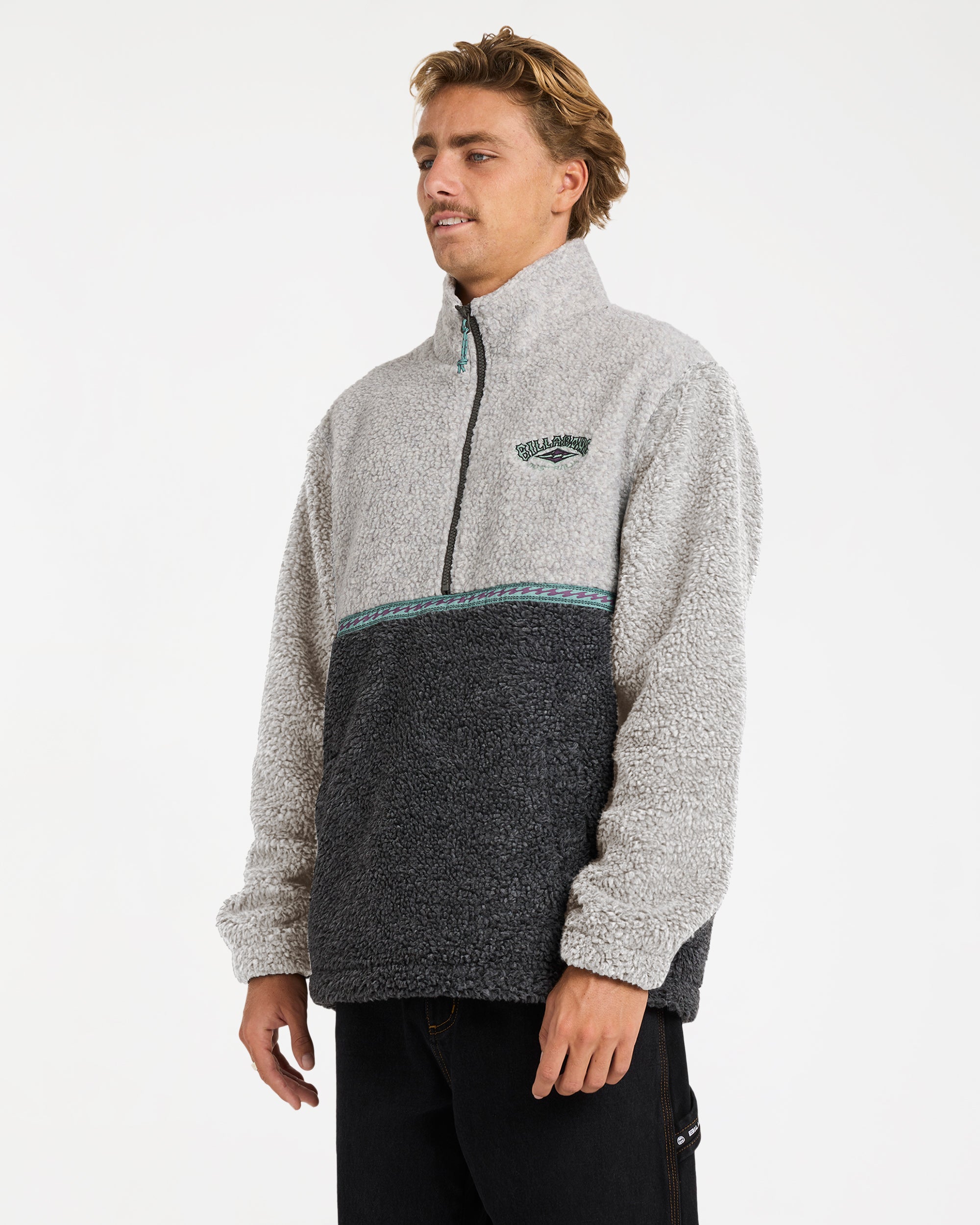 Mens Tombstone Mock Neck Fleece Top
