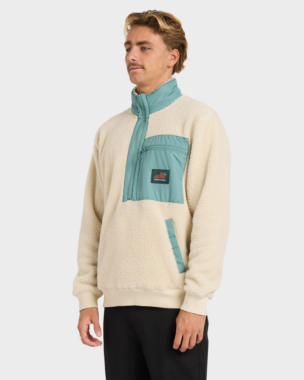 Mens Boundary Peak Mock Neck Fleece Top