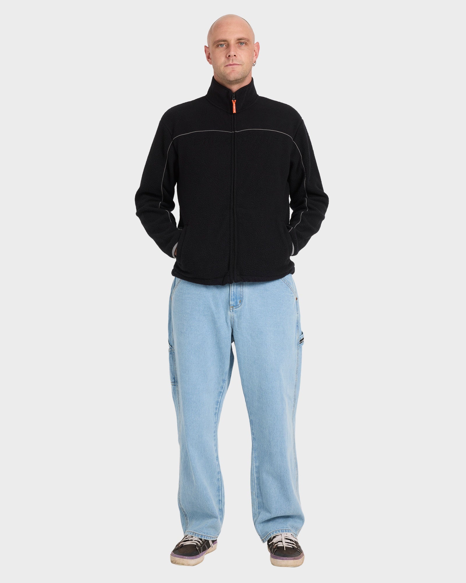 Mens Spec 73 Polar 1/4 Zip Mock Neck Fleece Top