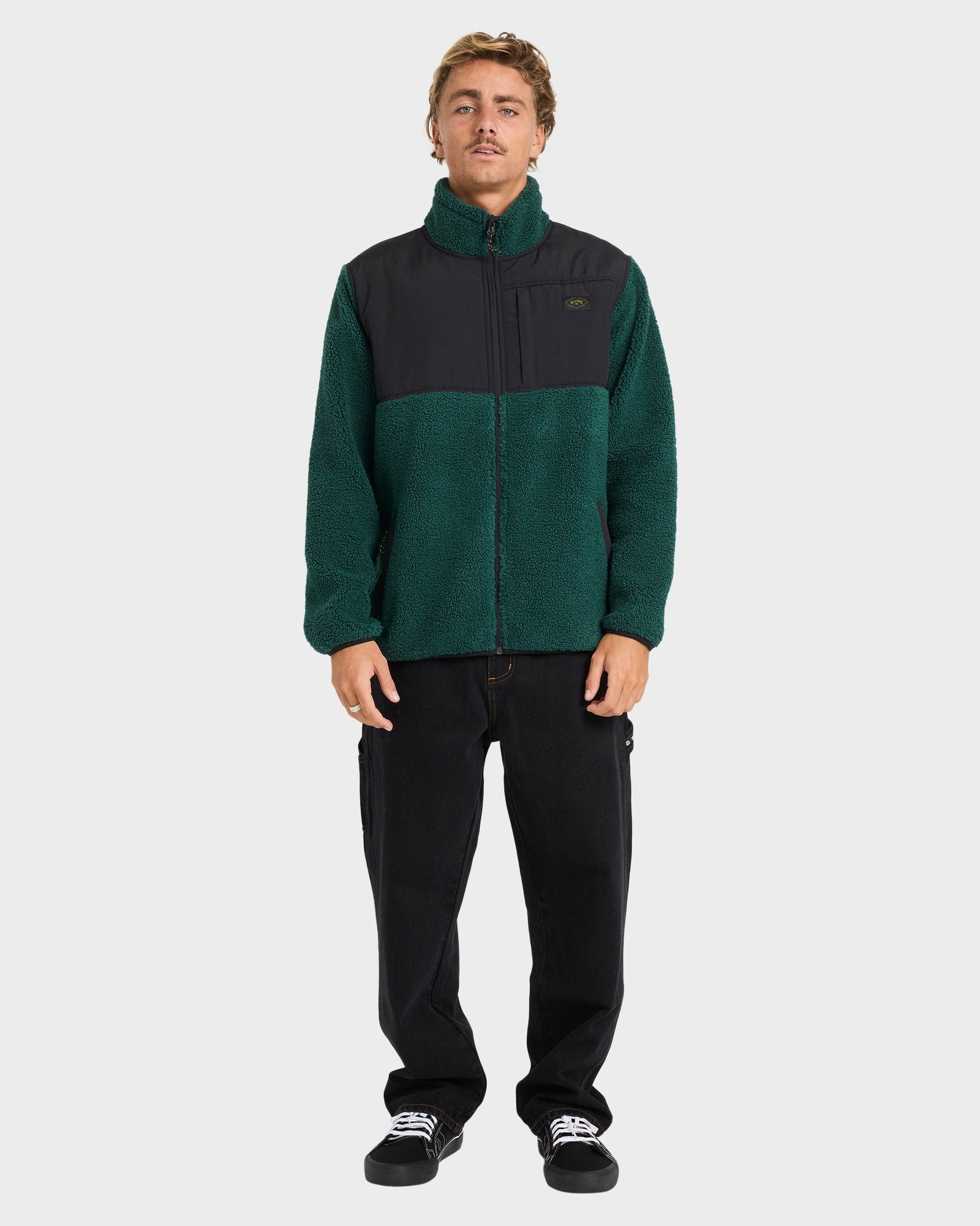 Mens Boundary Summit Mock Neck Fleece Top