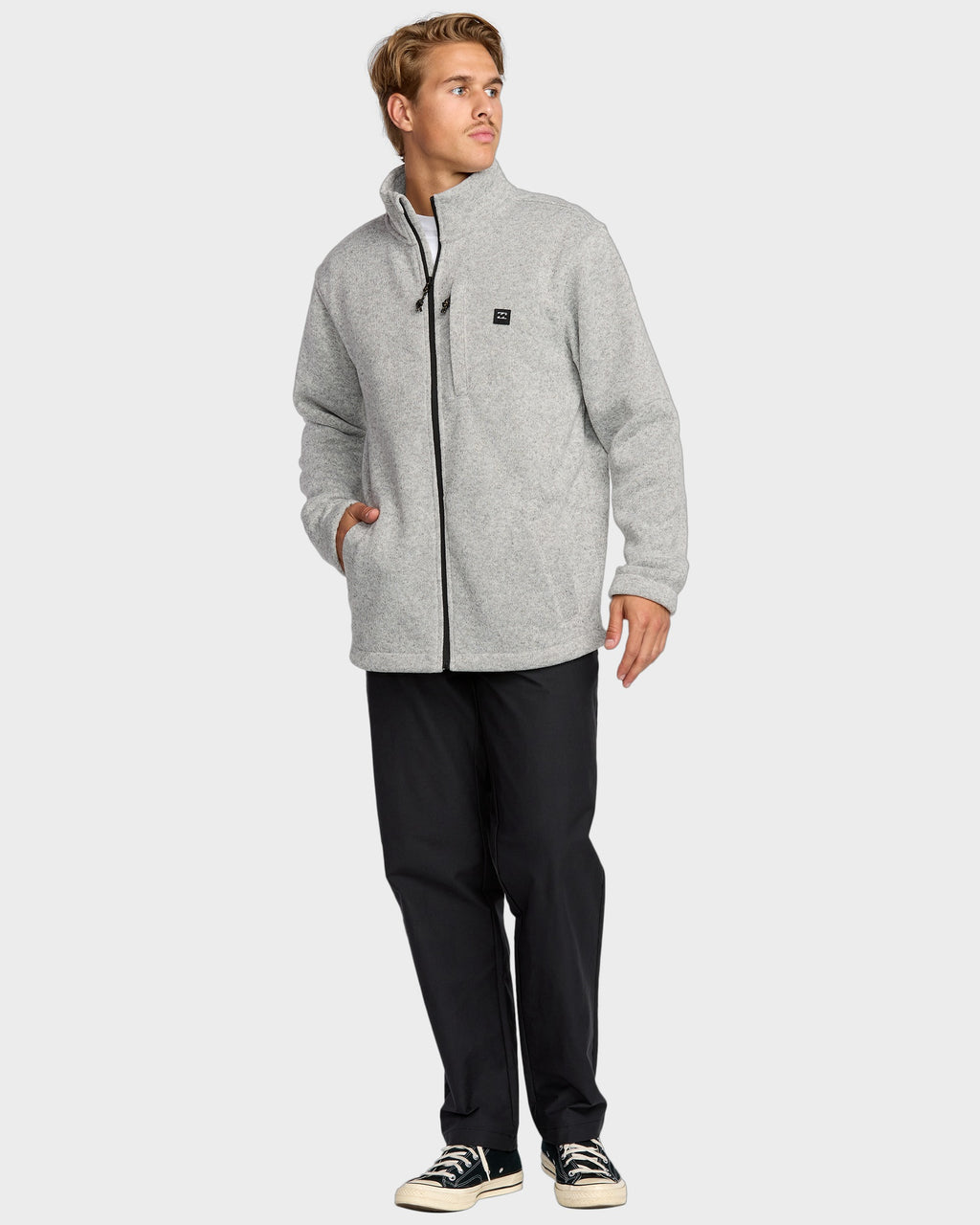 Mens Boundary Mock Zip Fleece Top