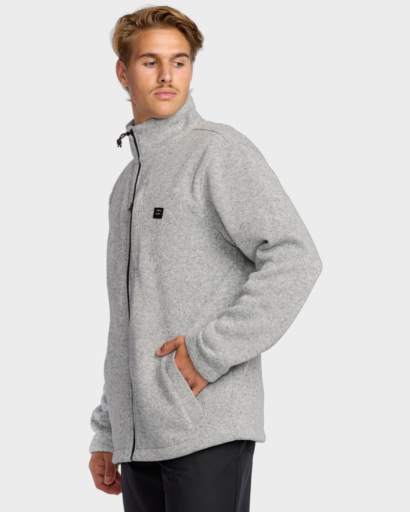 Mens Boundary Mock Zip Fleece Top