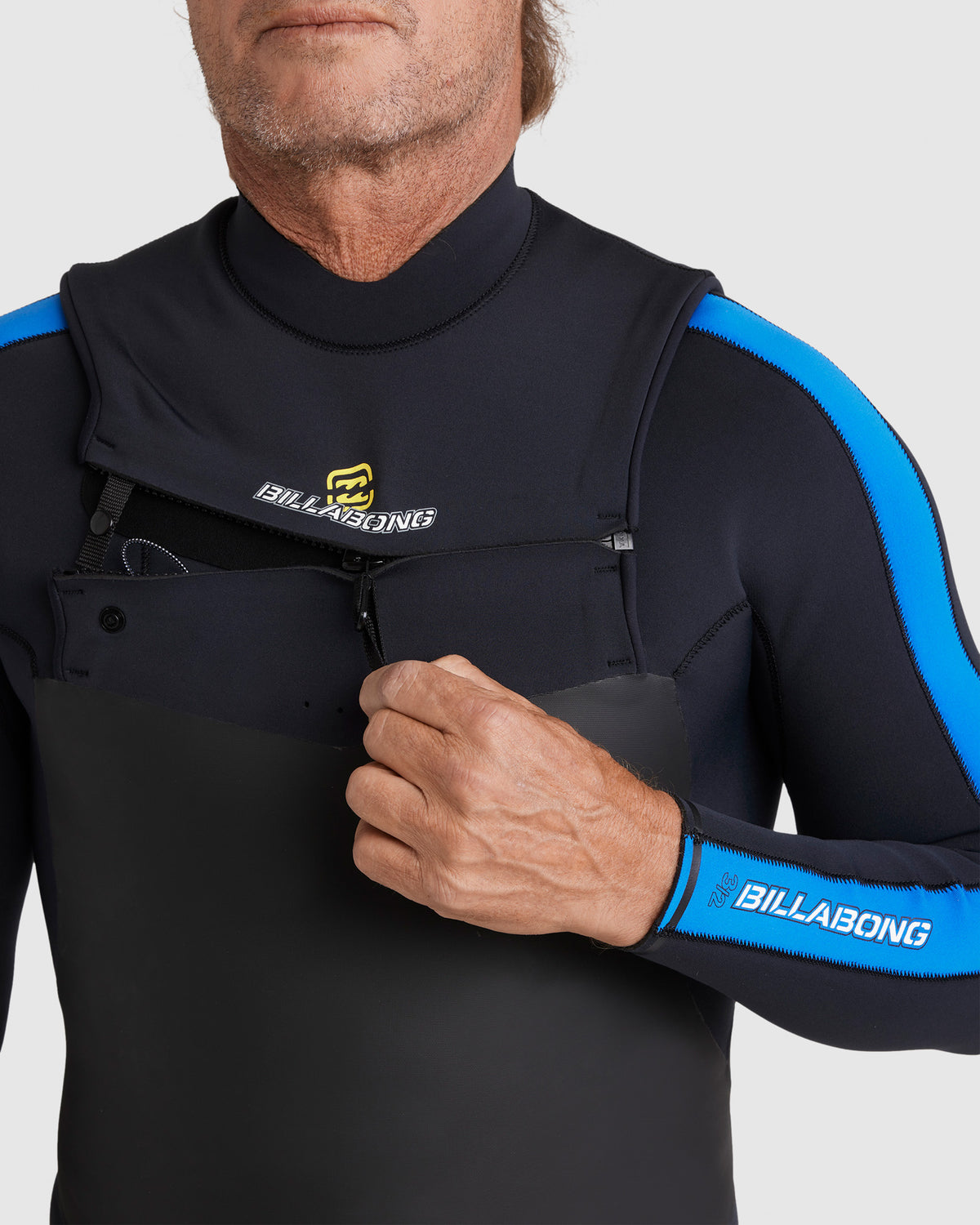 Mens 3/2mm Oscillator Chest Zip Steamer Wetsuit