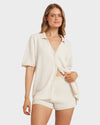Womens Sun Bubble Button Down Knit Shirt