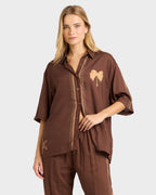 Womens Vacay Mode Button-down Shirt