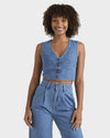 Womens Indigo Skies Denim Top