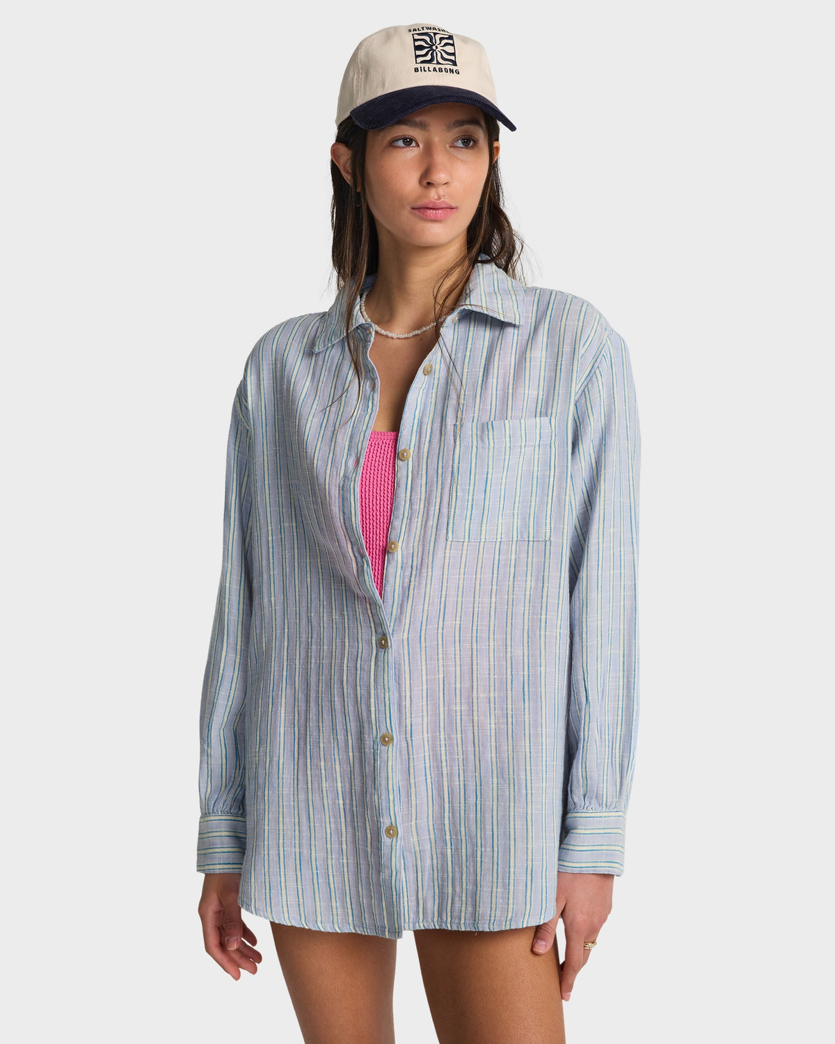 Womens Wanderer Printed Long Sleeve Button-down Shirt