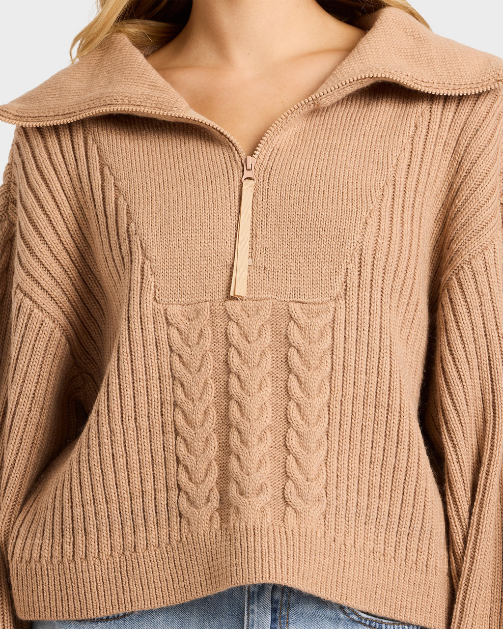 Womens Sun Zippy V-Neck Sweatshirt