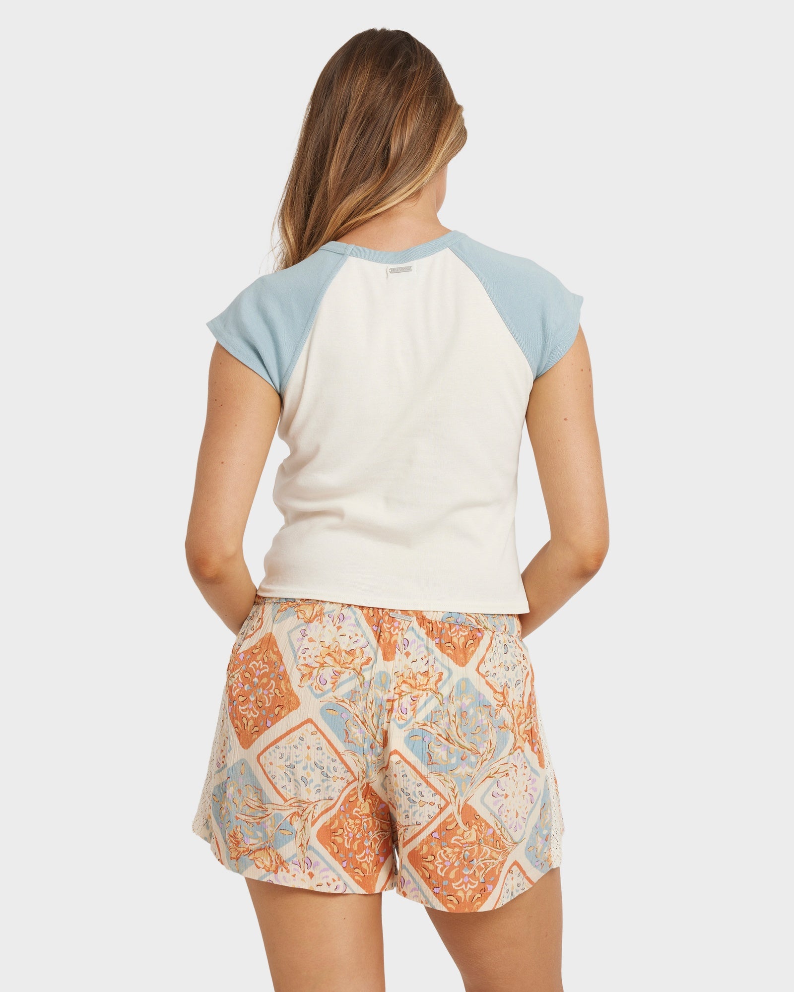 Womens Forever Folk Elastic Waist Shorts