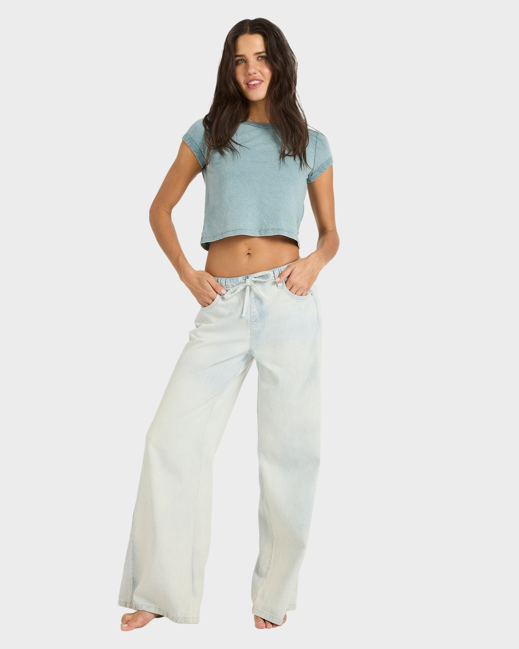 Womens Jade Saltwashed Wide-Leg Pants