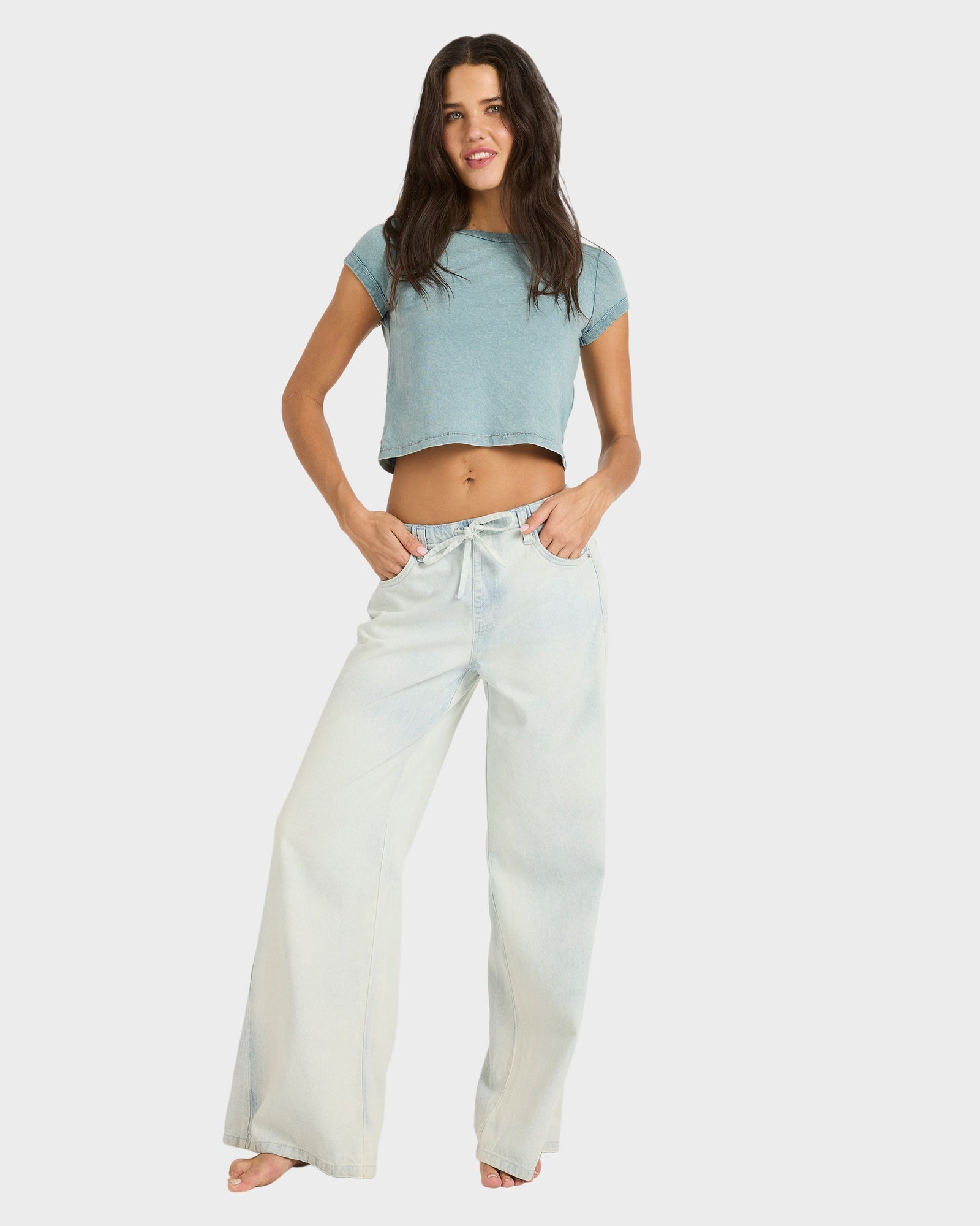 Womens Jade Saltwashed Wide-Leg Pants