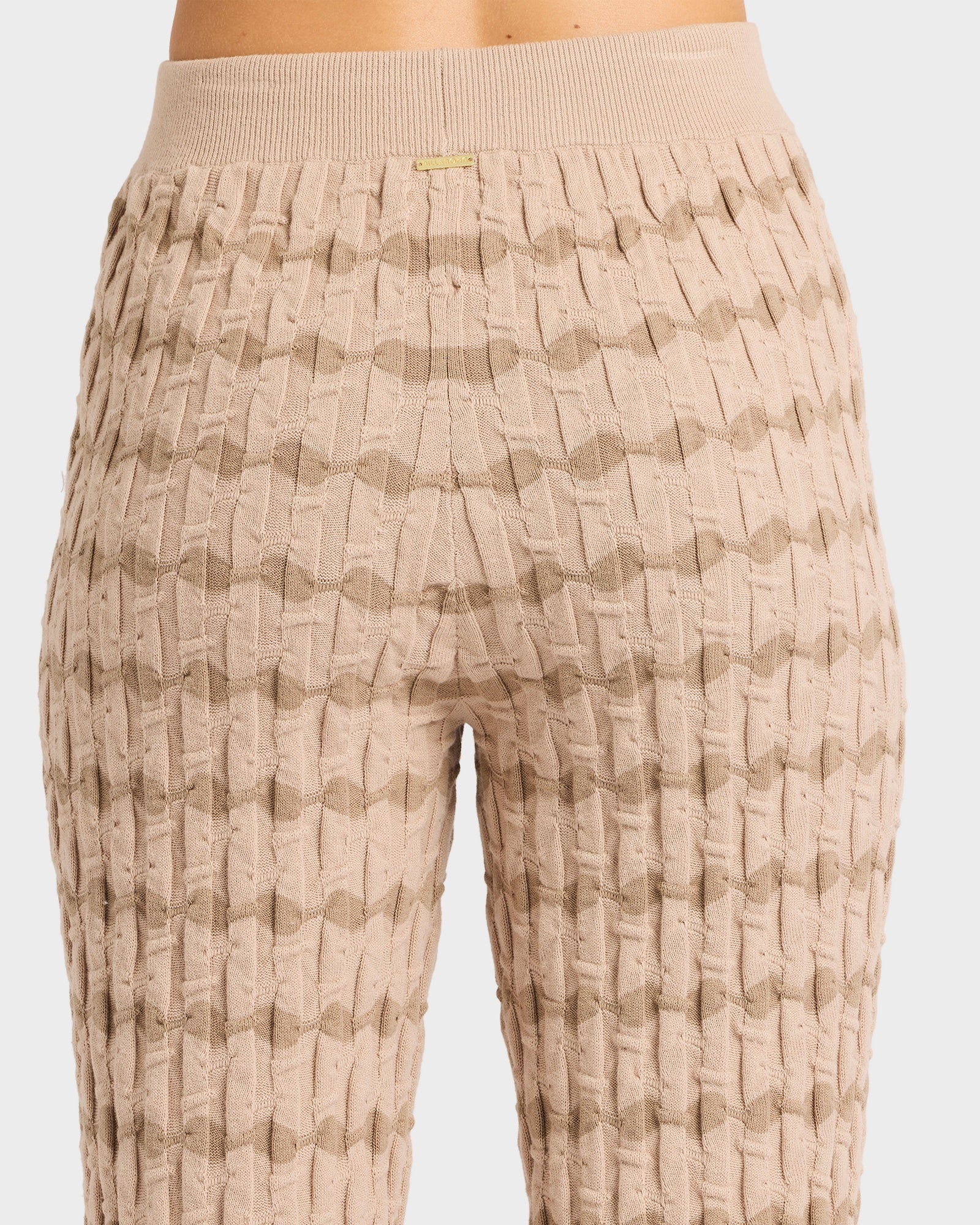Womens Bubble Tides Elastic Waist Knitted Pants