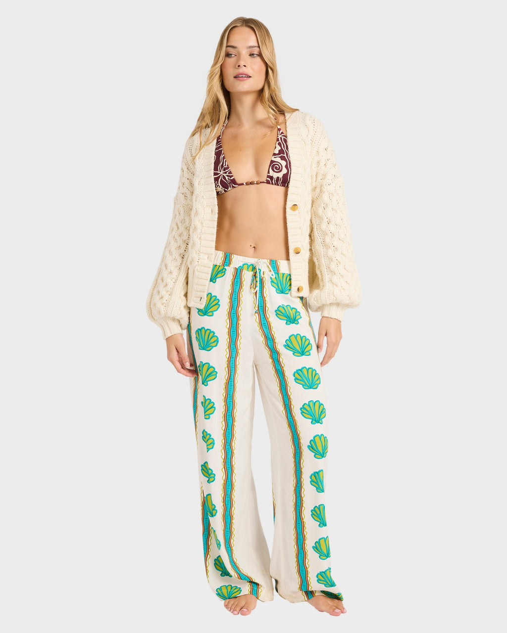 Womens Coastal Crush Elastic Waist Pants