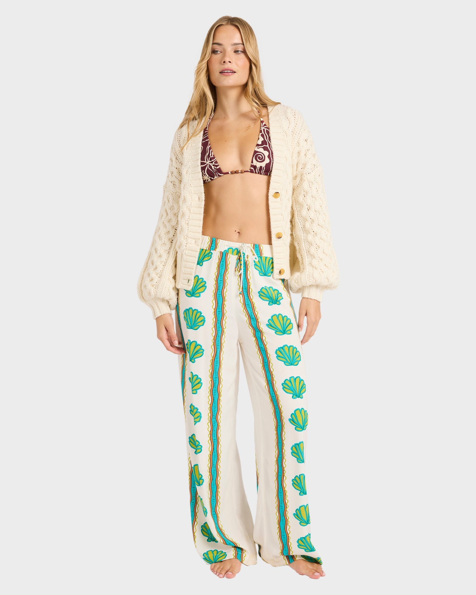 Womens Coastal Crush Elastic Waist Pants