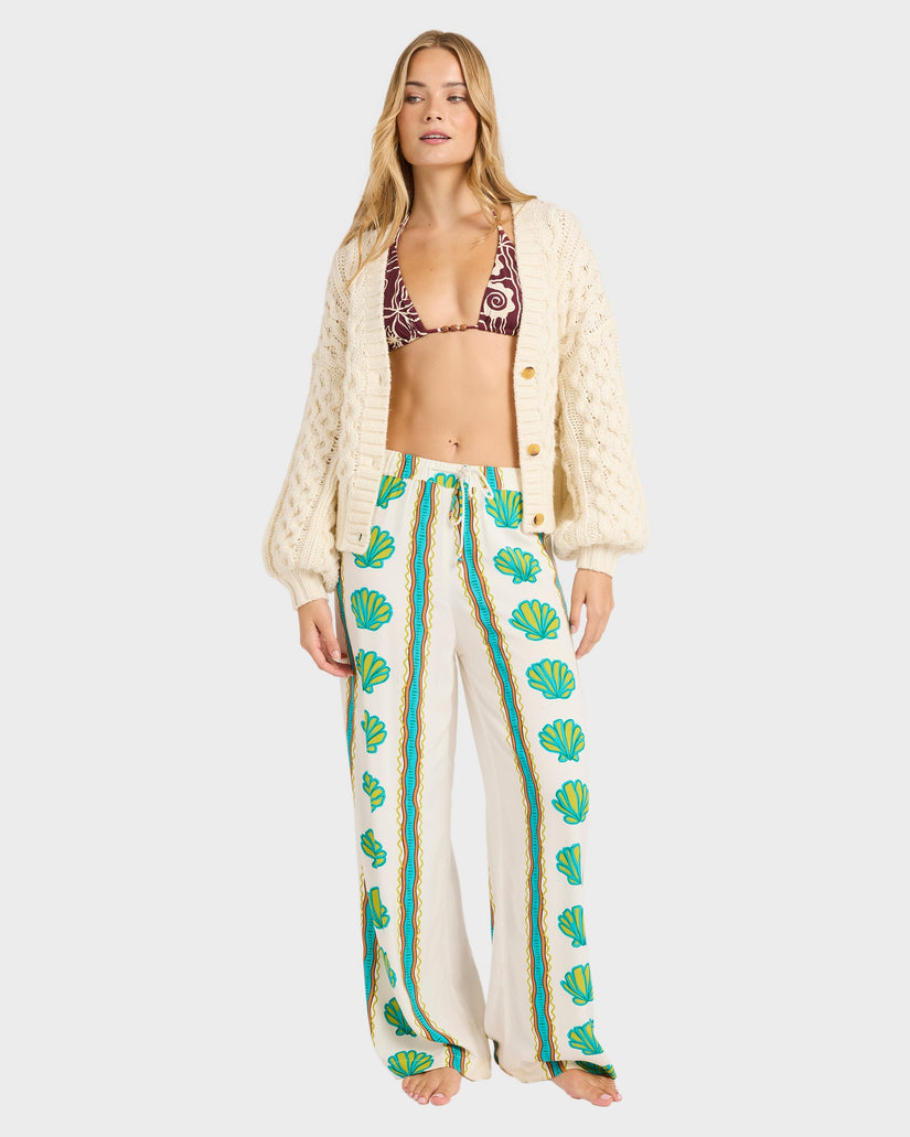 Womens Coastal Crush Elastic Waist Pants