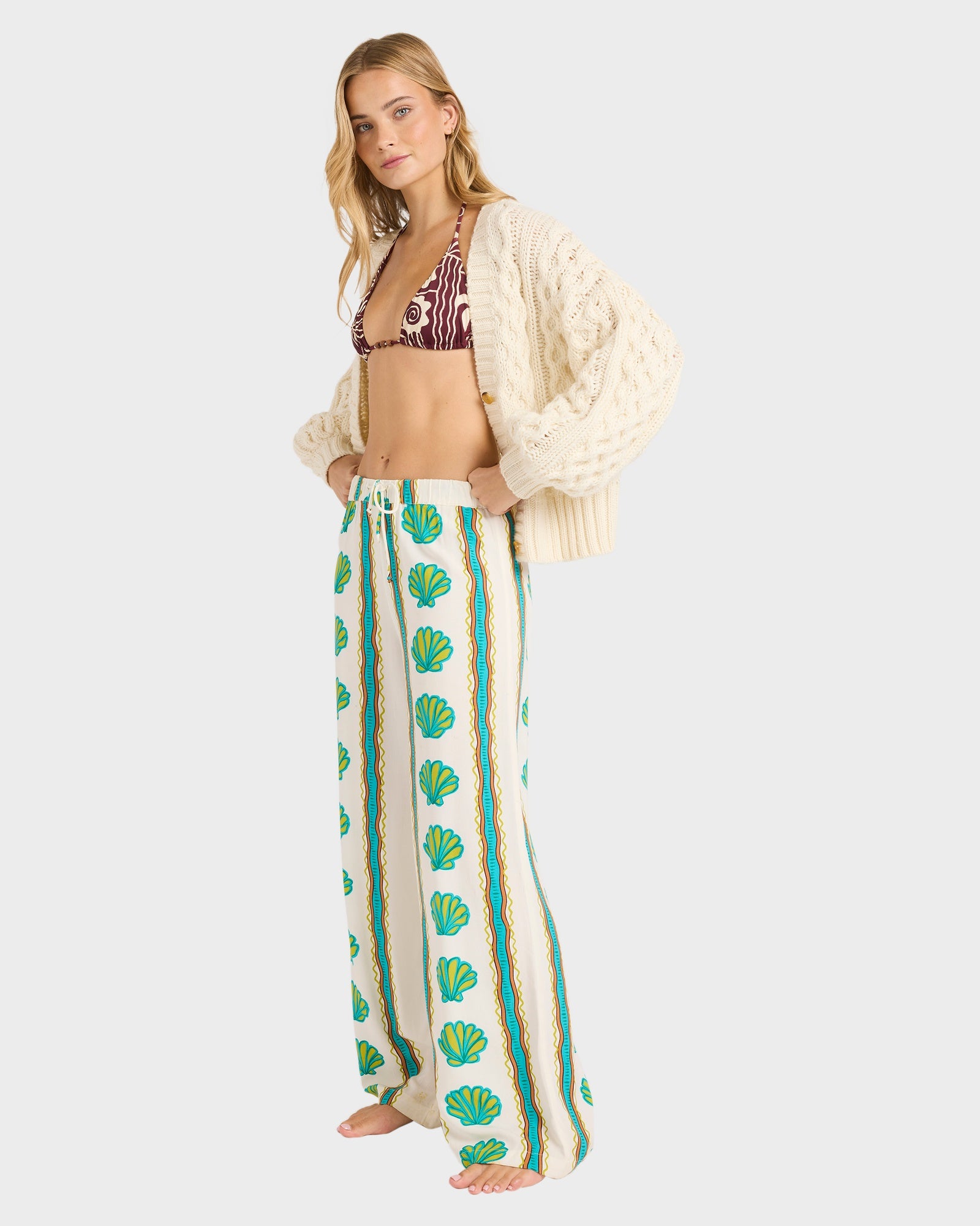 Womens Coastal Crush Elastic Waist Pants