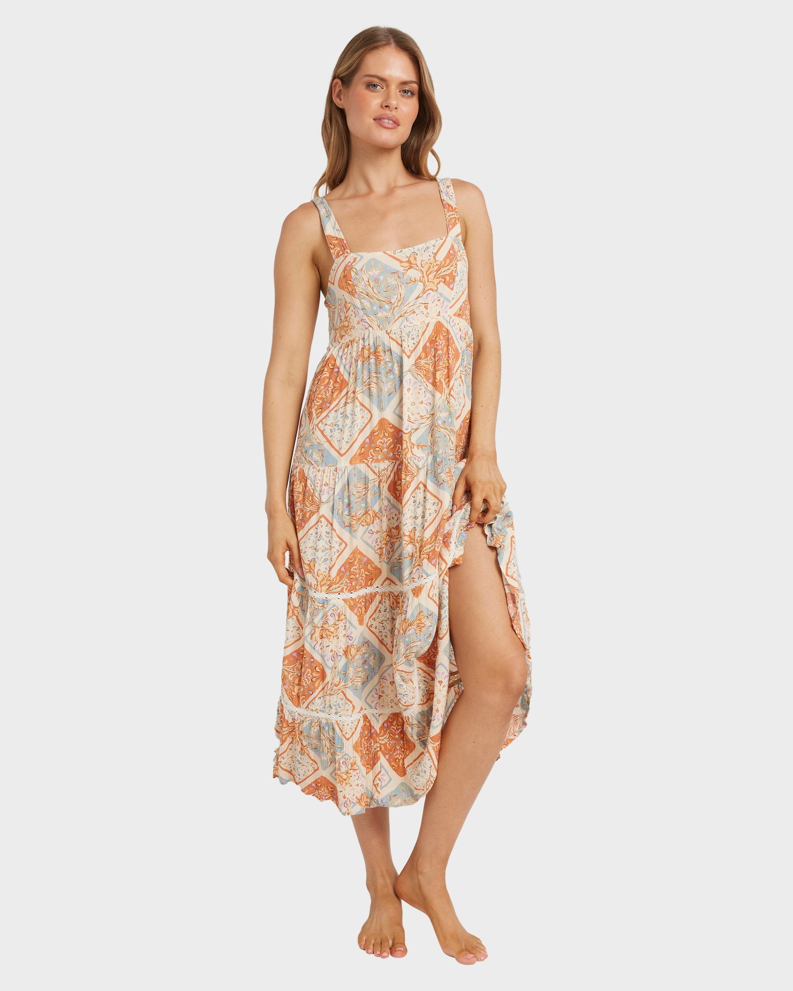 Womens Forever Folk Midi Dress