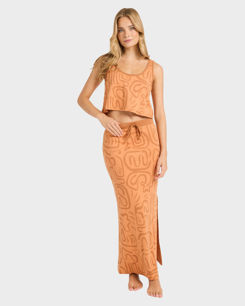 Womens Embers Knit Midi Skirt