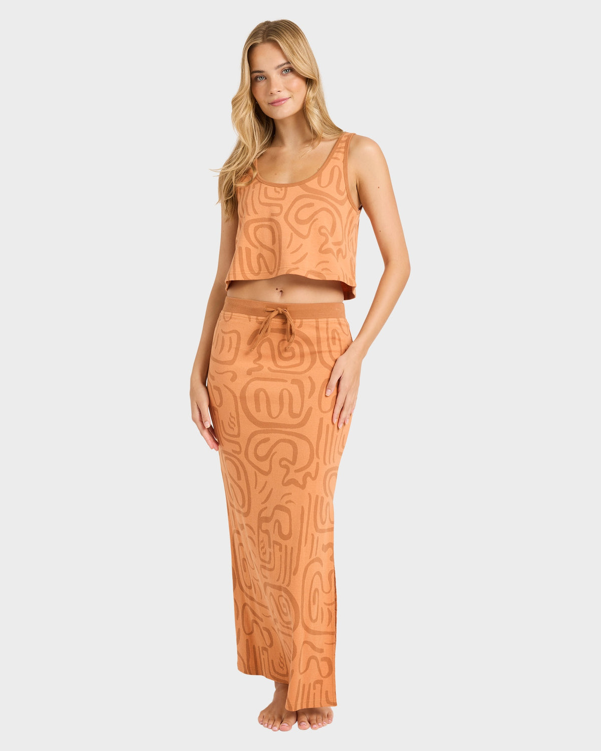 Womens Embers Knit Midi Skirt