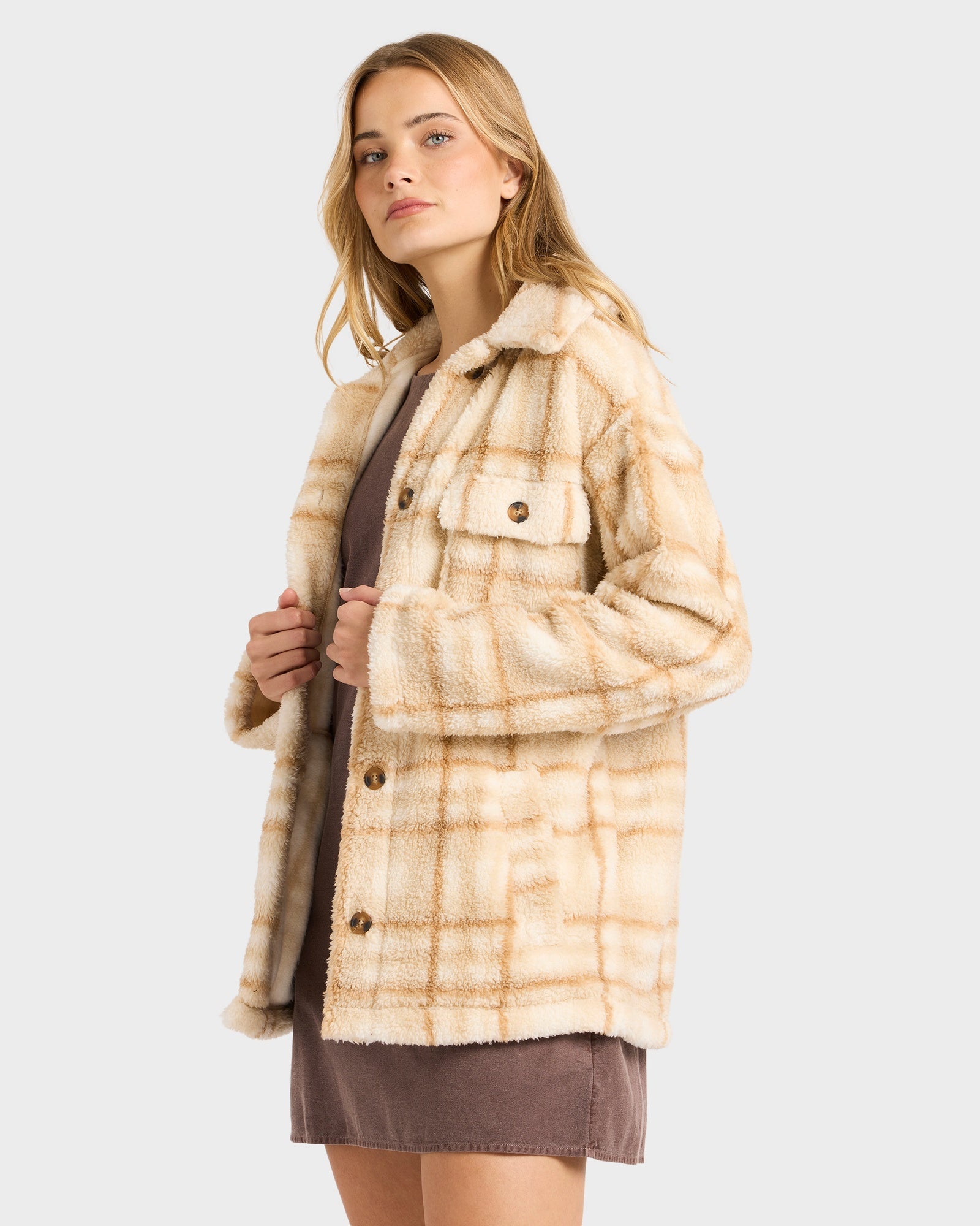 Womens Check Ya Button-through Jacket