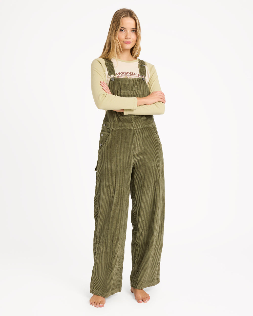 Womens Vacay Cord Overall