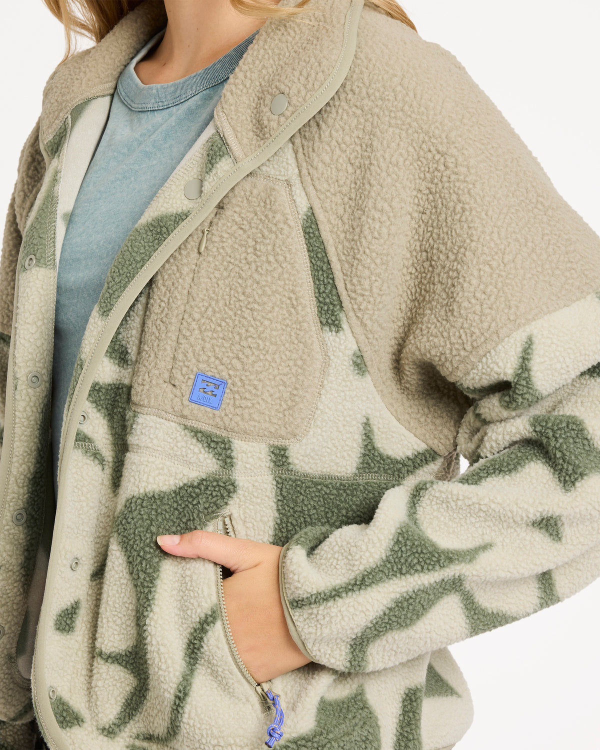 Womens Popoyo Snap Up Fleece Jacket