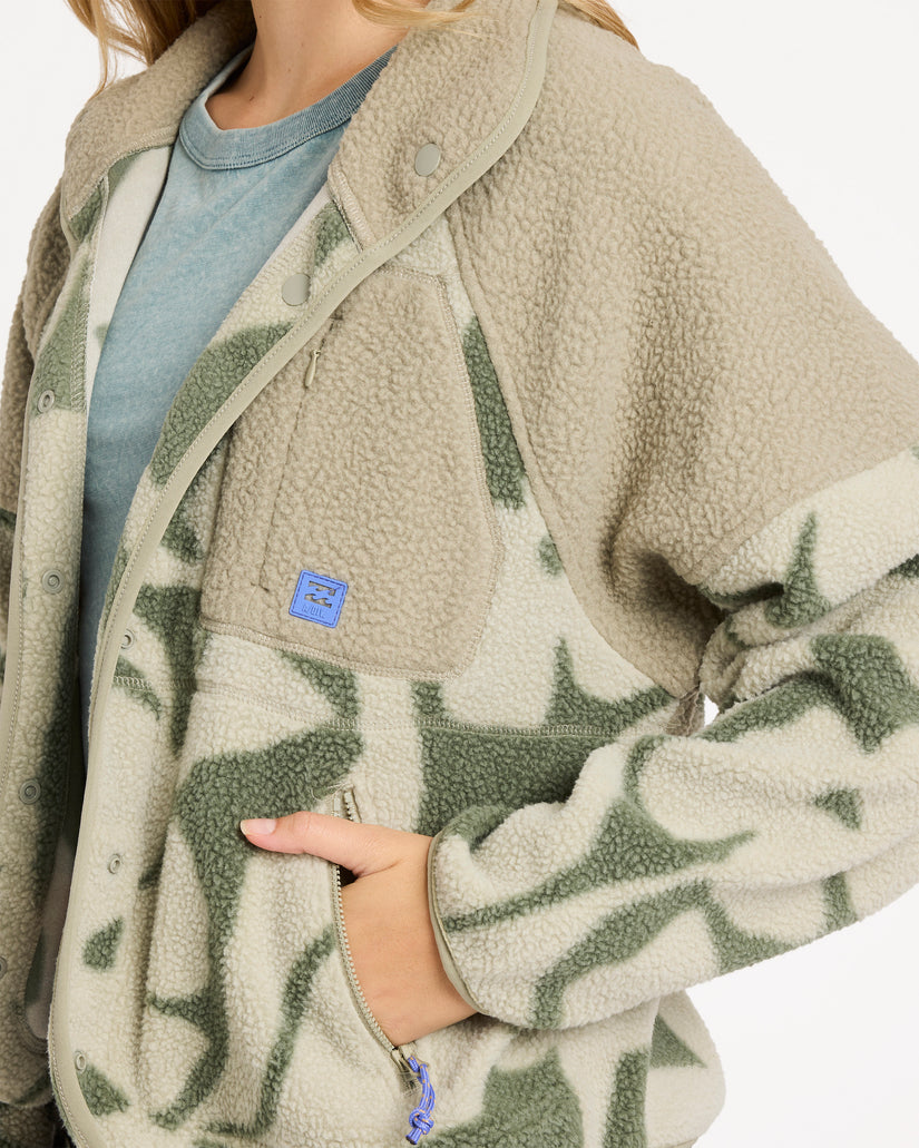 Womens Popoyo Snap Up Fleece Jacket