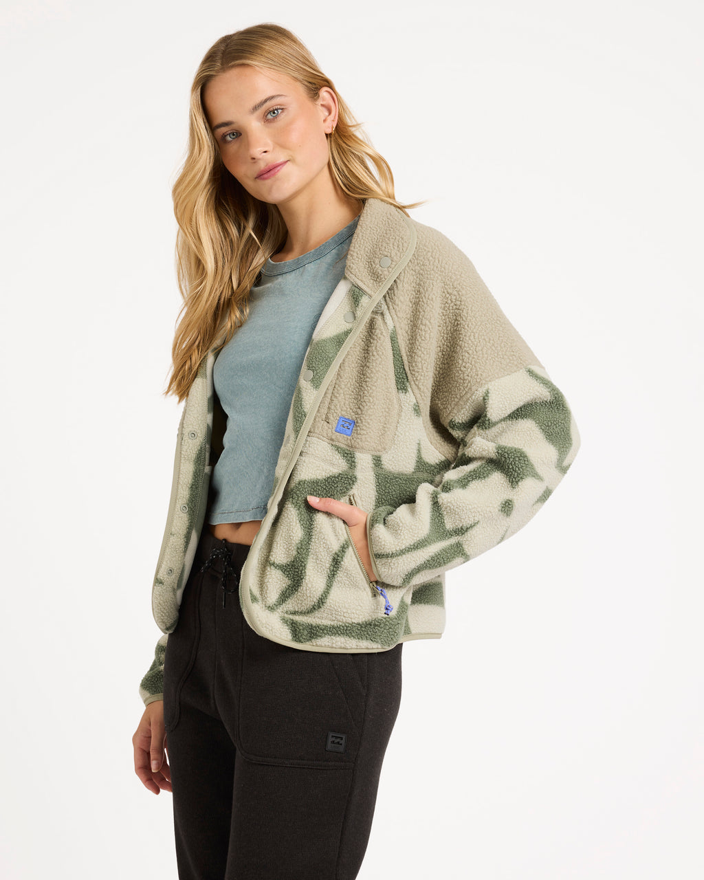 Womens Popoyo Snap Up Fleece Jacket