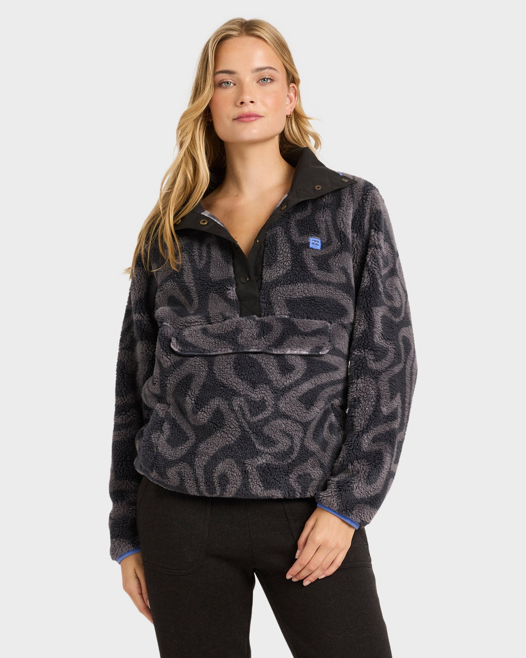 Womens Switchback Mock Neck Fleece Top