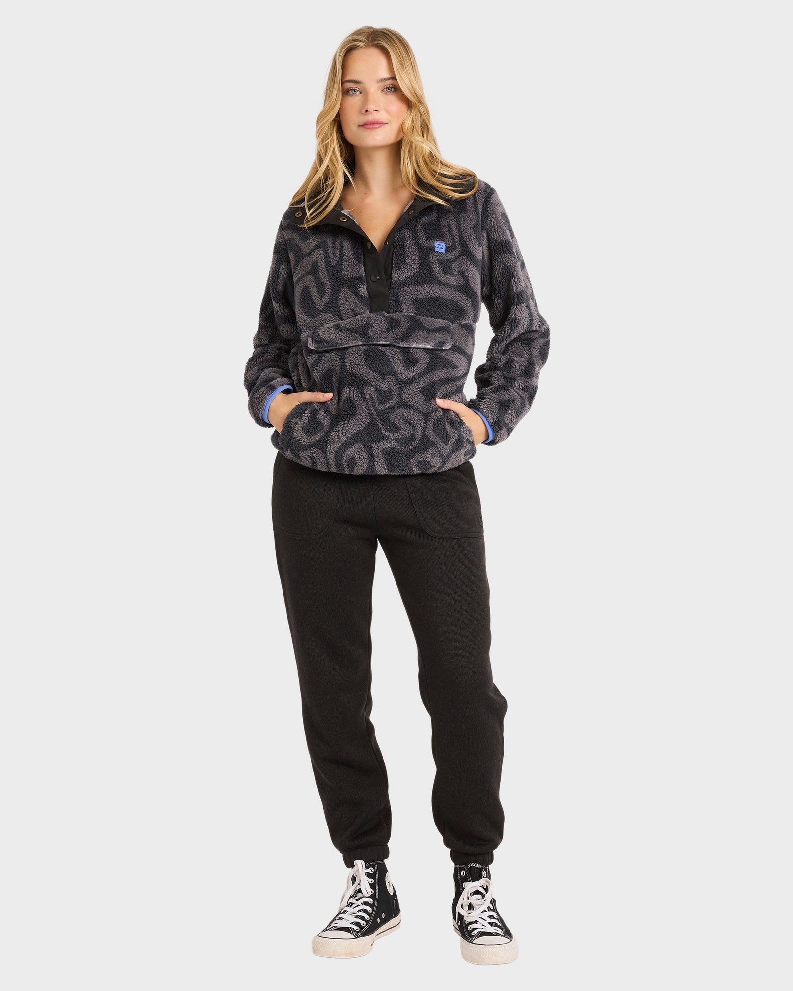 Womens Switchback Mock Neck Fleece Top