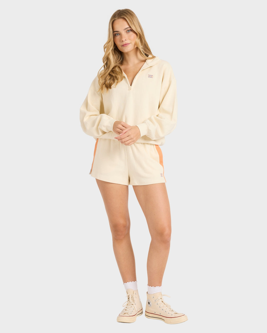 Womens Classic Feels Half Zip Fleece Top