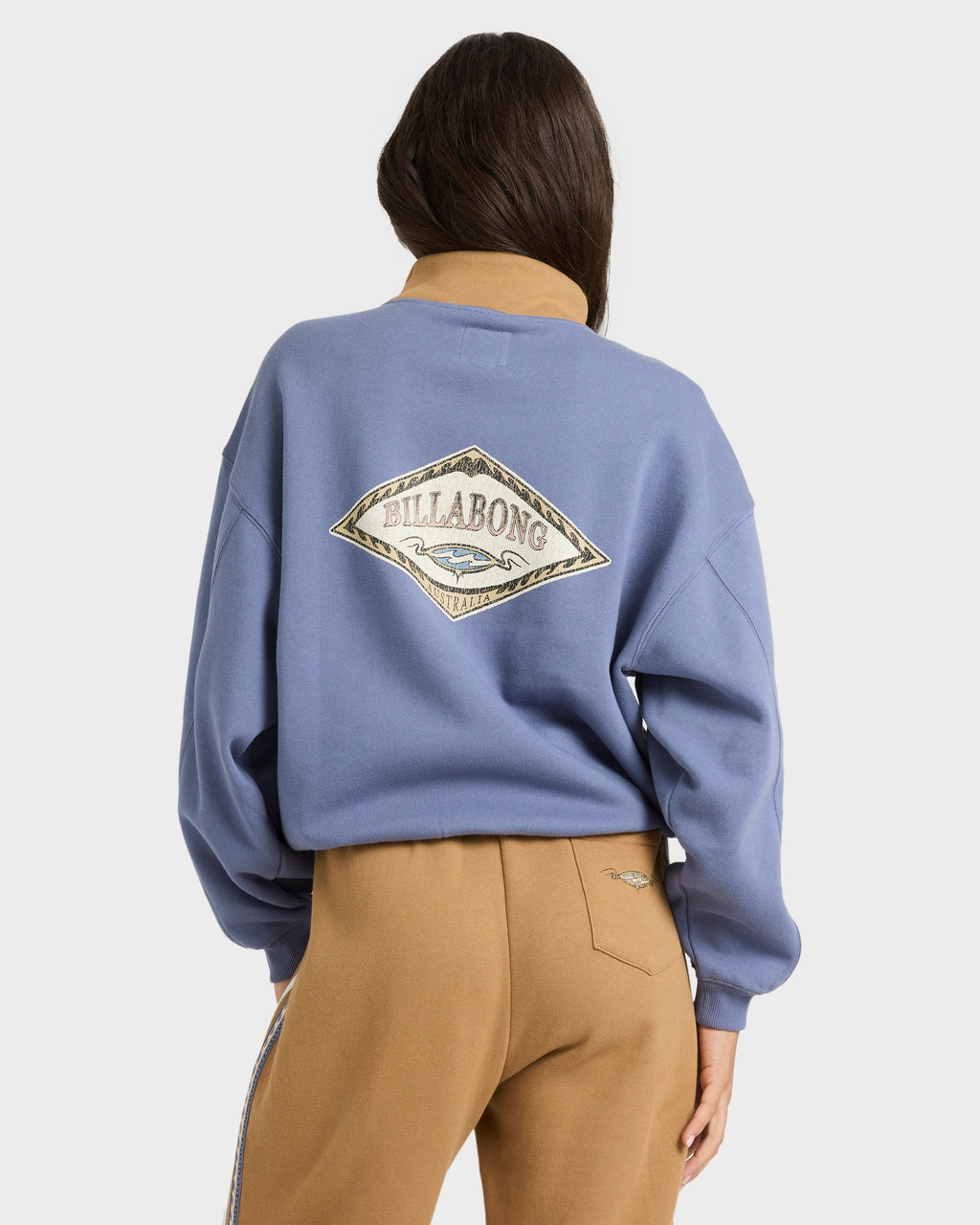 Womens Wave Break Half Zip Fleece Hoodie