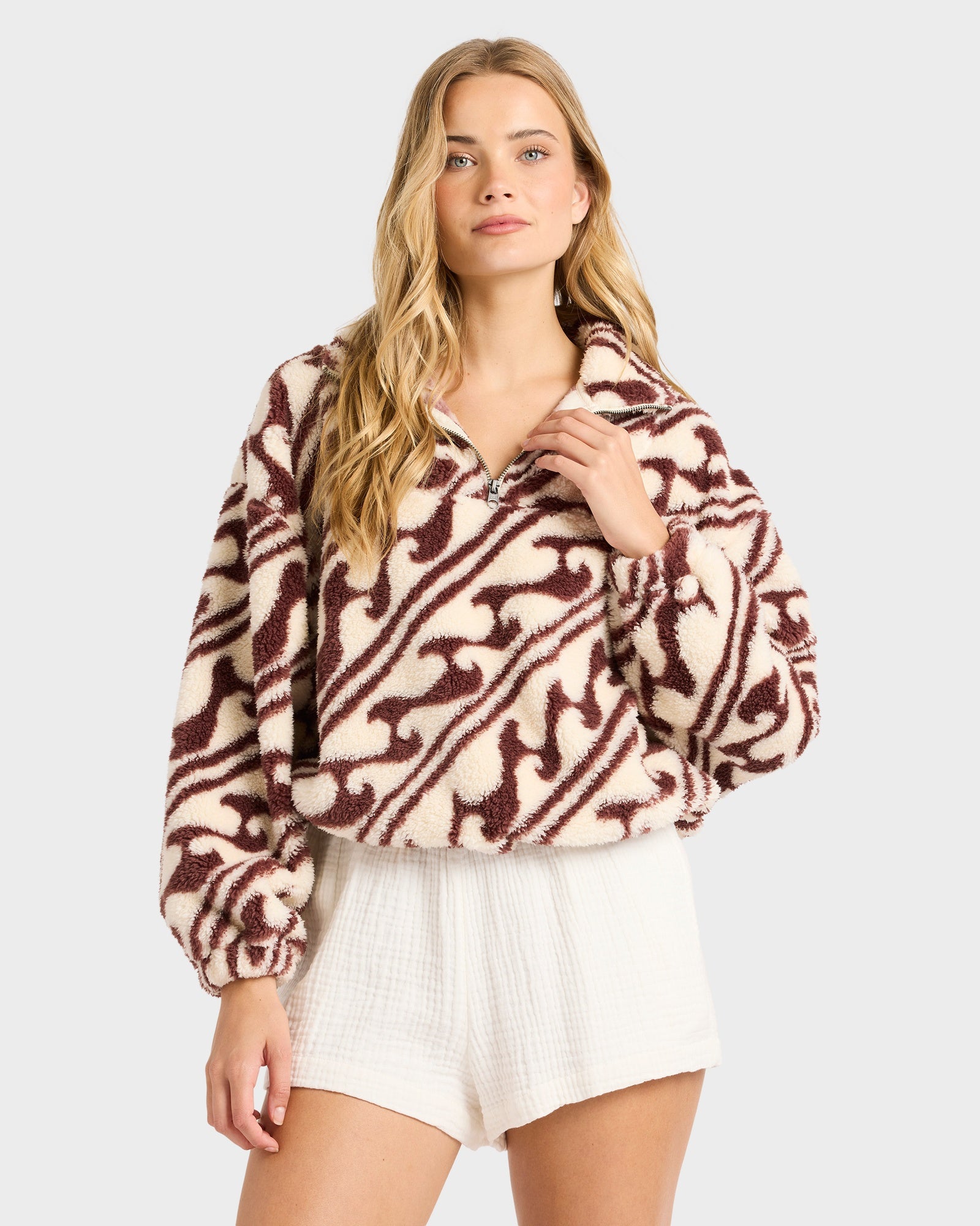 Womens Dark Wave Half Zip Fleece Top