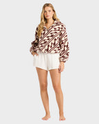 Womens Dark Wave Half Zip Fleece Top