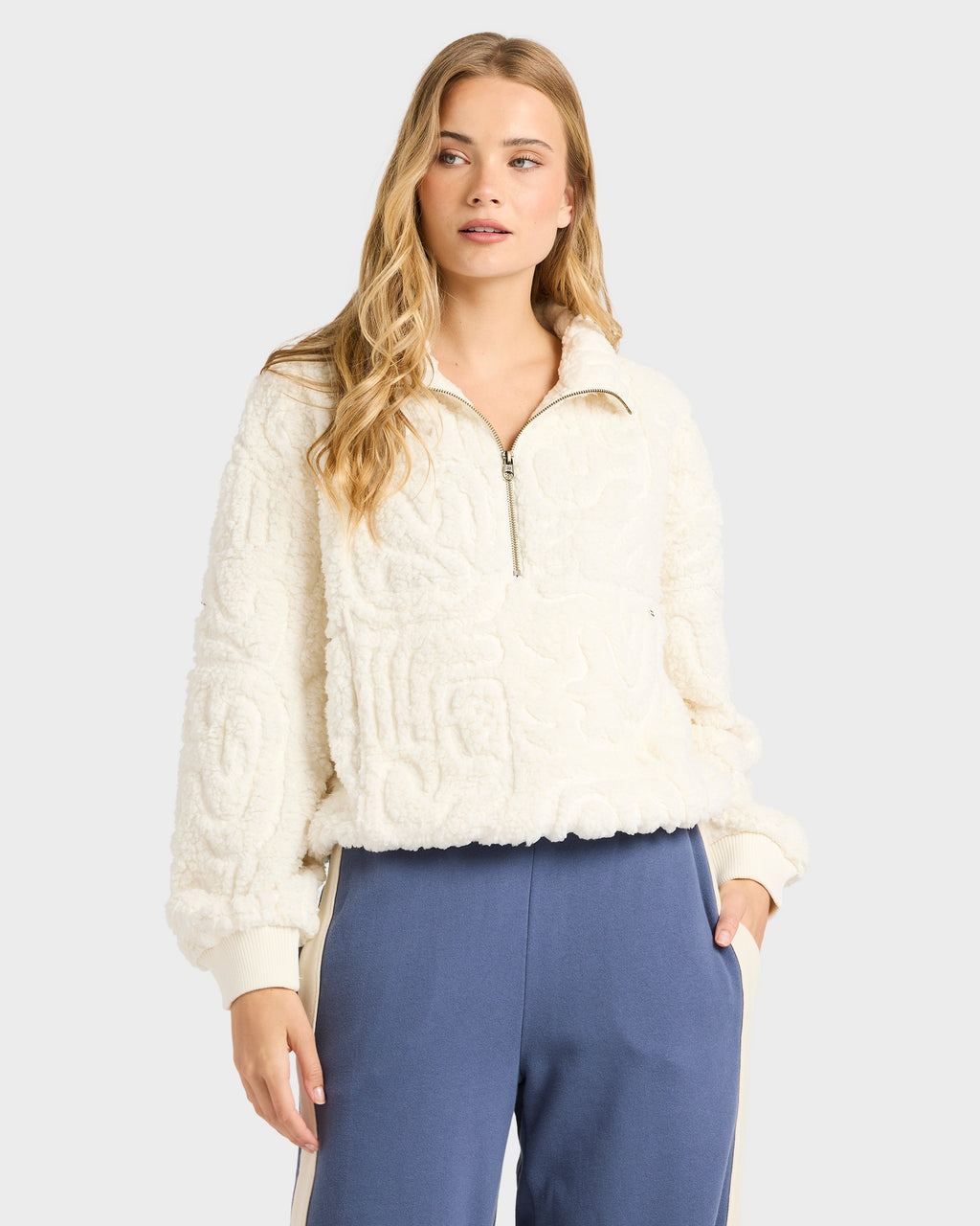 Womens Le Love Half Zip Fleece Top