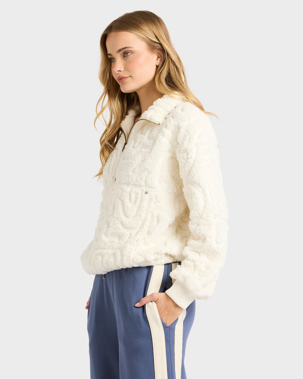 Womens Le Love Half Zip Fleece Top