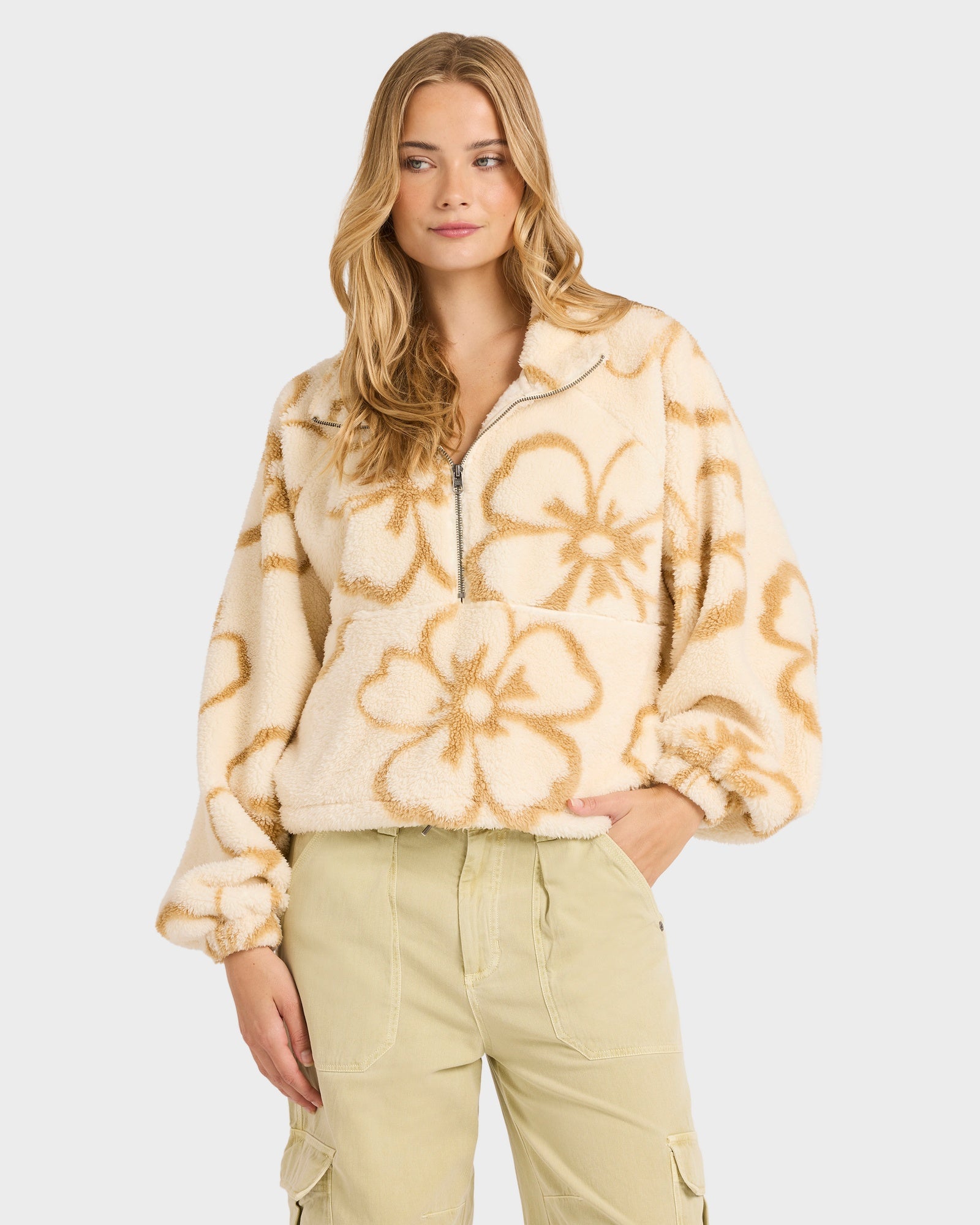 Womens Last Time Mock Neck Fleece Top