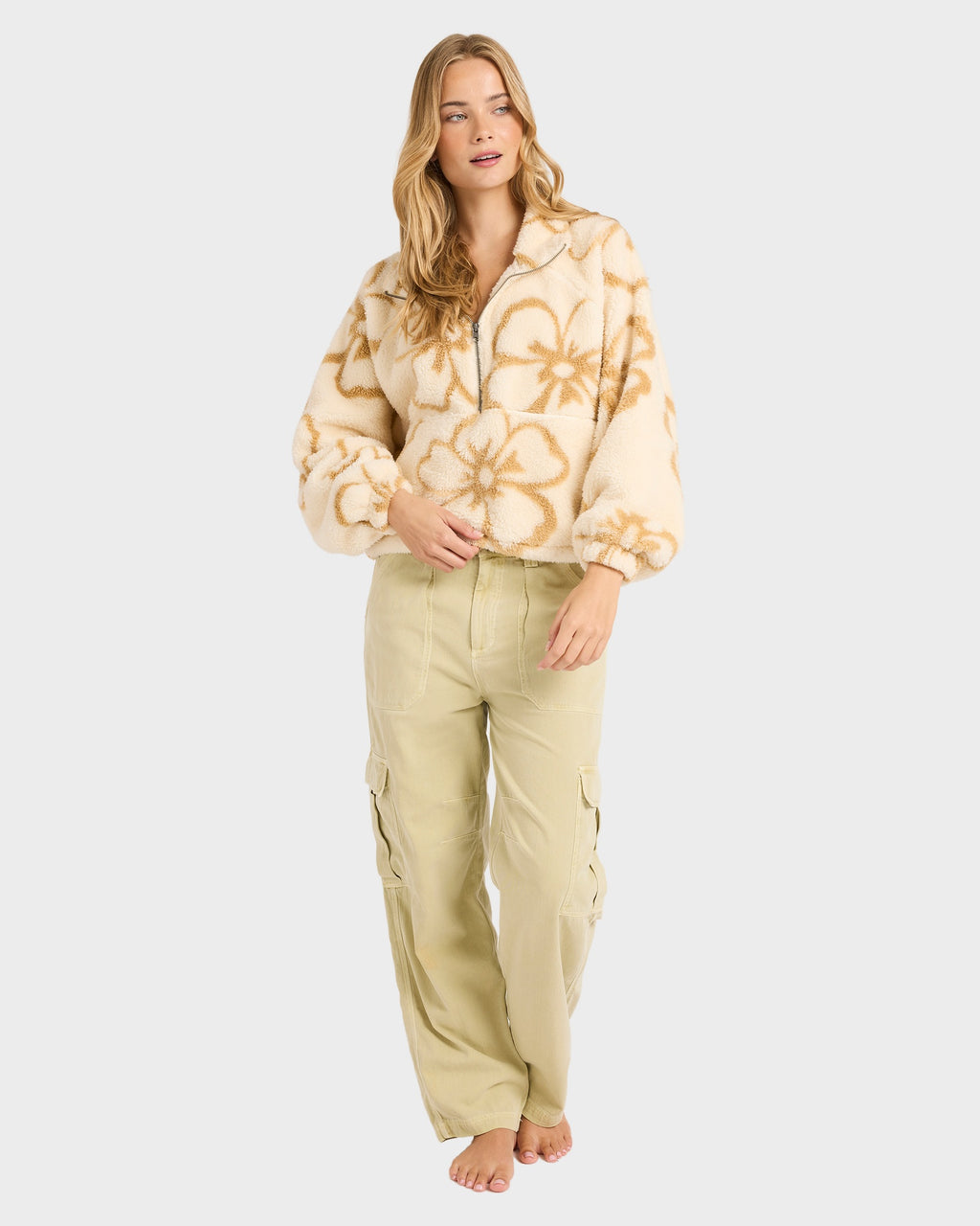 Womens Last Time Mock Neck Fleece Top