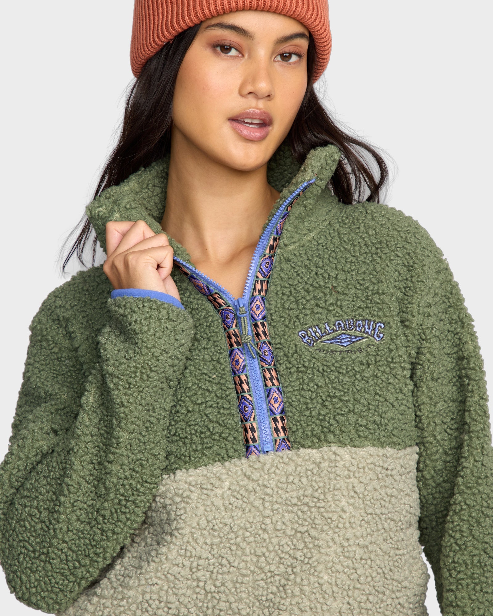 Womens Horizon Mock Neck Fleece Top