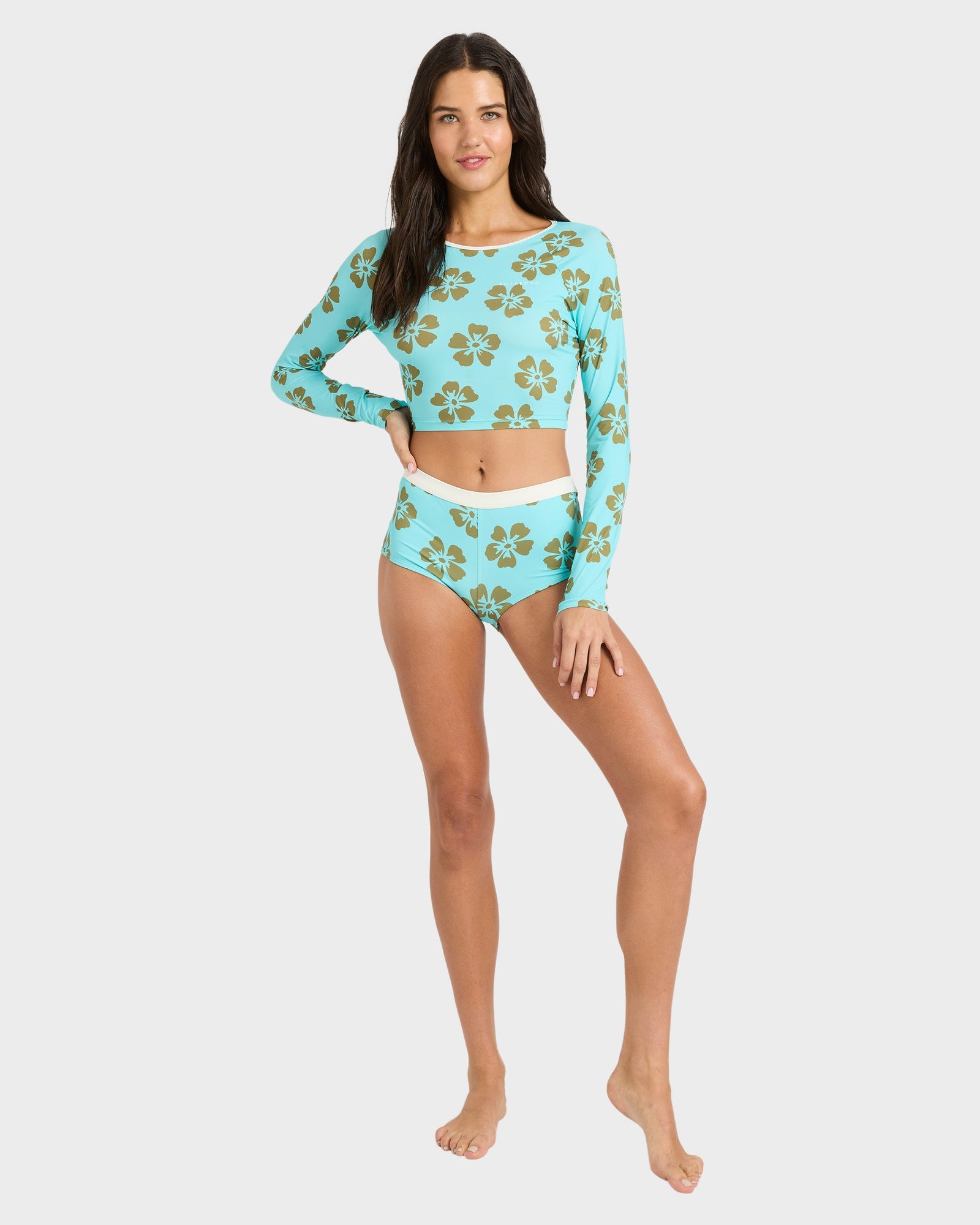 Womens Last Summer Cropped Long Sleeve Rashvest