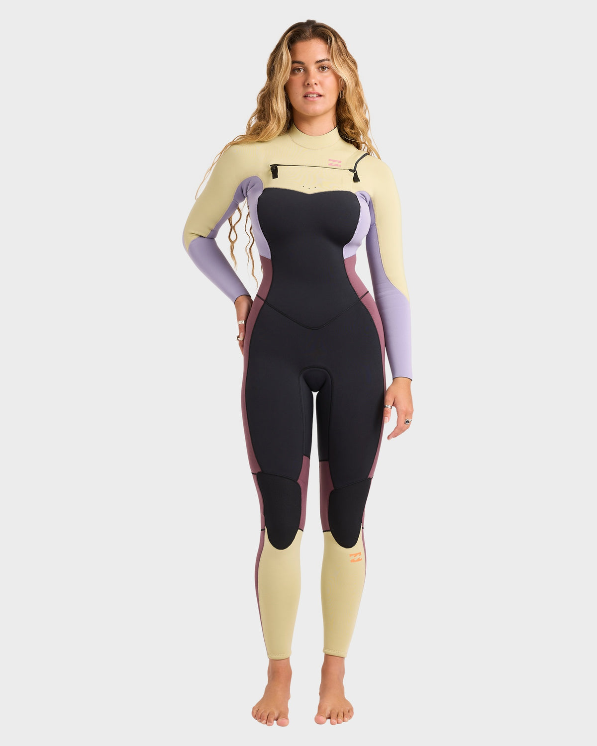 Womens 3/2mm Synergy Natural Chest Zip Steamer Wetsuit
