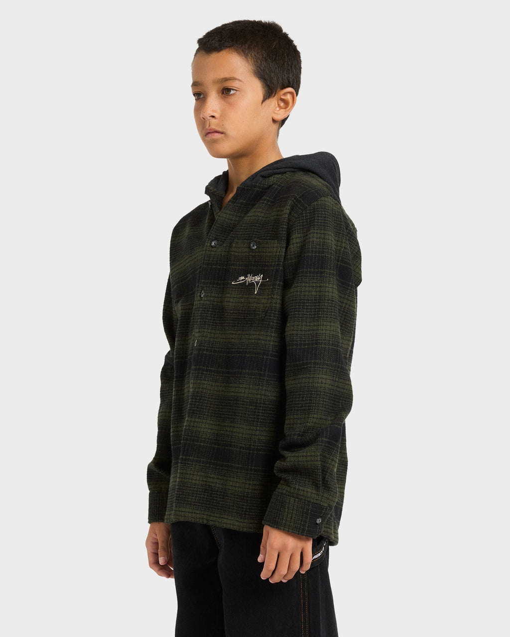 Boys 8-16 Baja Surf Hooded Flannel Shirt