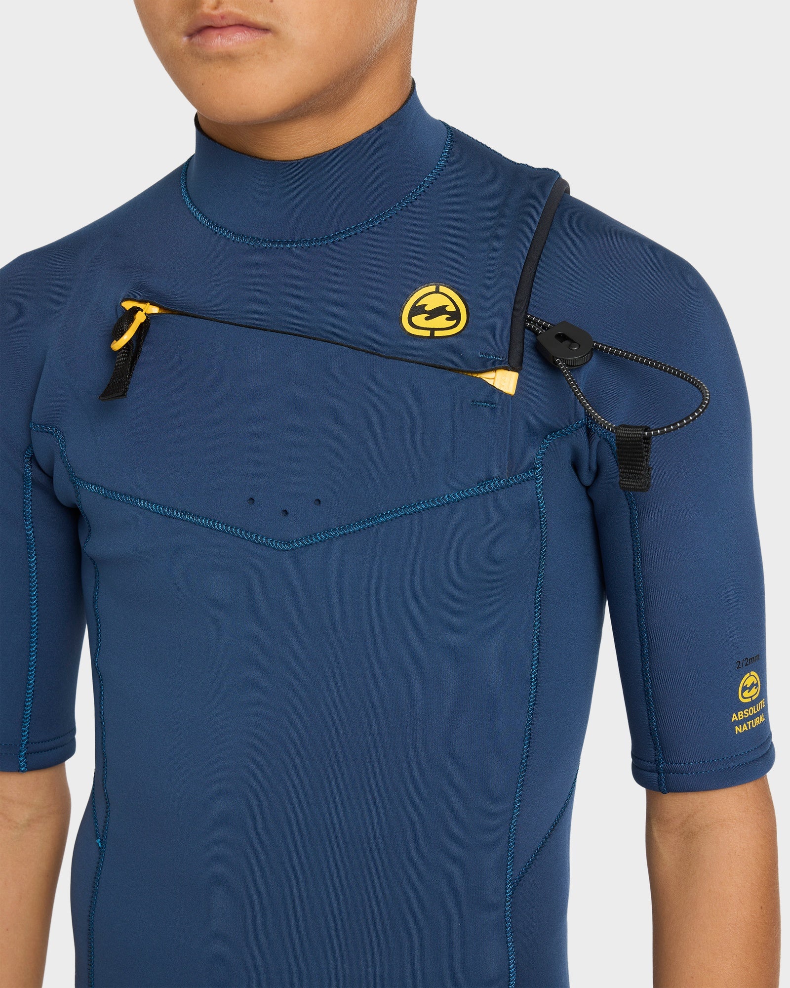 Boys 8-16 2/2Mm Absolute Natural Chest Zip Gbs Springsuit