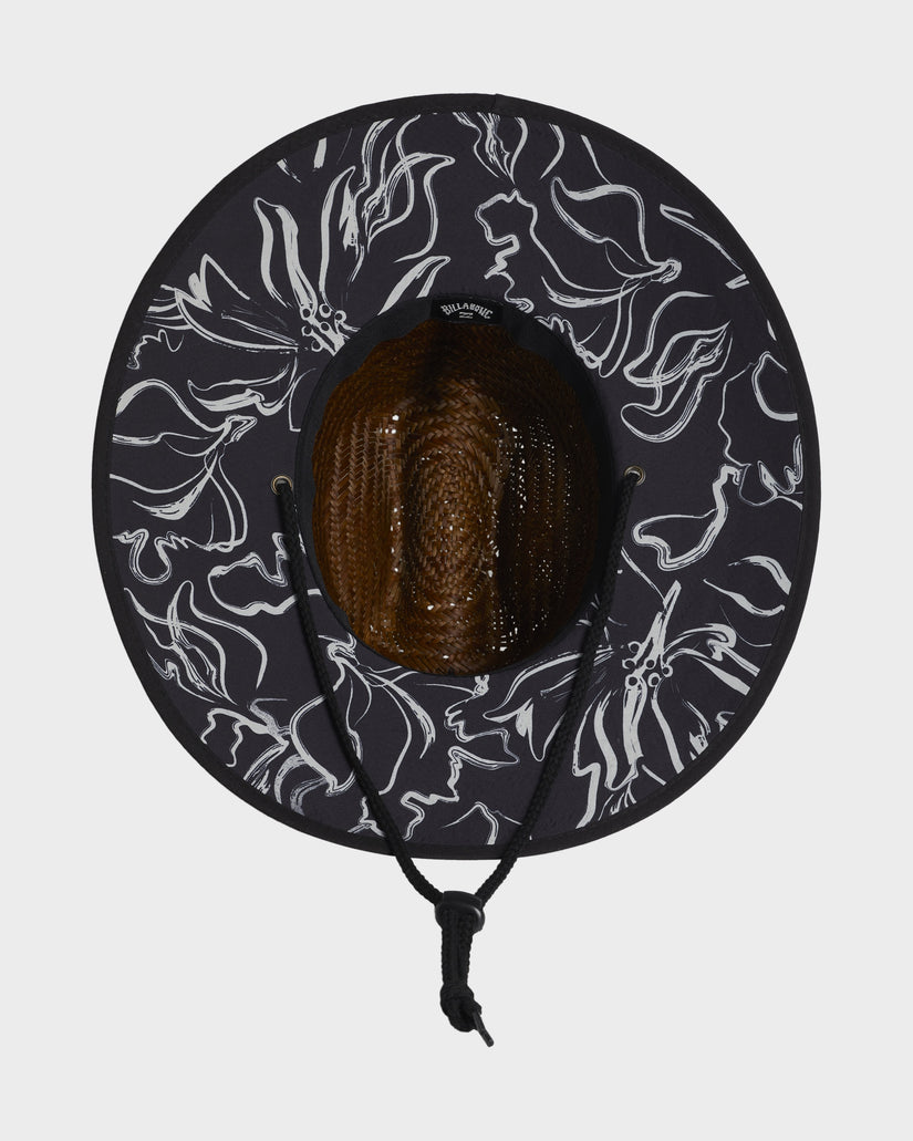 Mens Tides Print Straw Hat