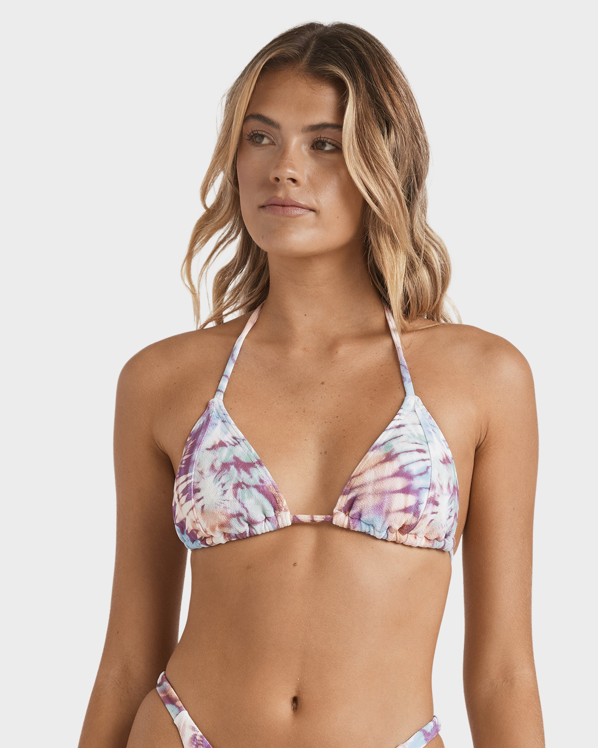 Womens Dyed Pretty Penelled Tri Bikini Top