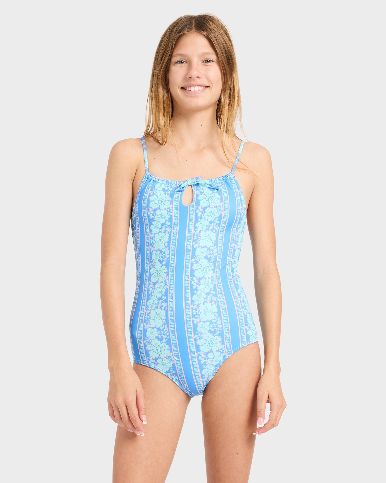 Girls 8-16 Happy Hibiscus One Piece Swimsuit Girls 8-16 Happy Hibiscus One Piece Swimsuit